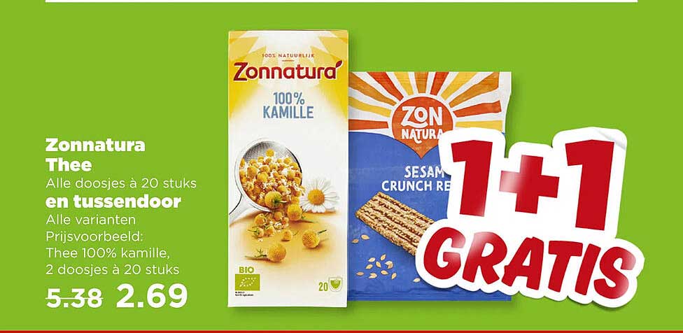 Zonnatura Thee Alle doosjes à 20 stuks en tussendoor Alle varianten 1+1 gratis
