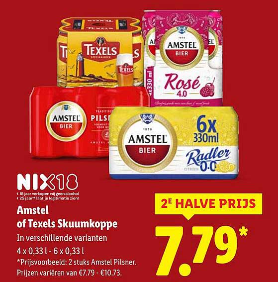 Amstel of Texels Skuumkoppe in verschillende varianten