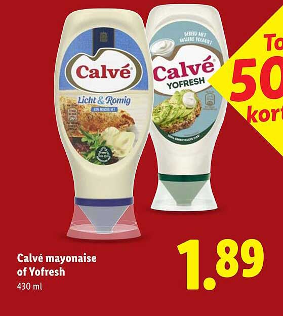 Calvé mayonnaise of Yofresh
