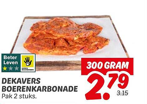 DEKAVERS BOERENKARBONADE Pak 2 stuks.