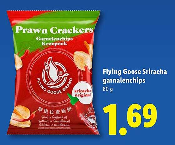 Flying Goose Sriracha garnalenchips