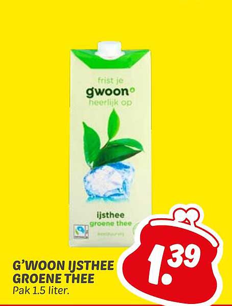 G’woon Ijsthee Groene Thee 1.5 liter