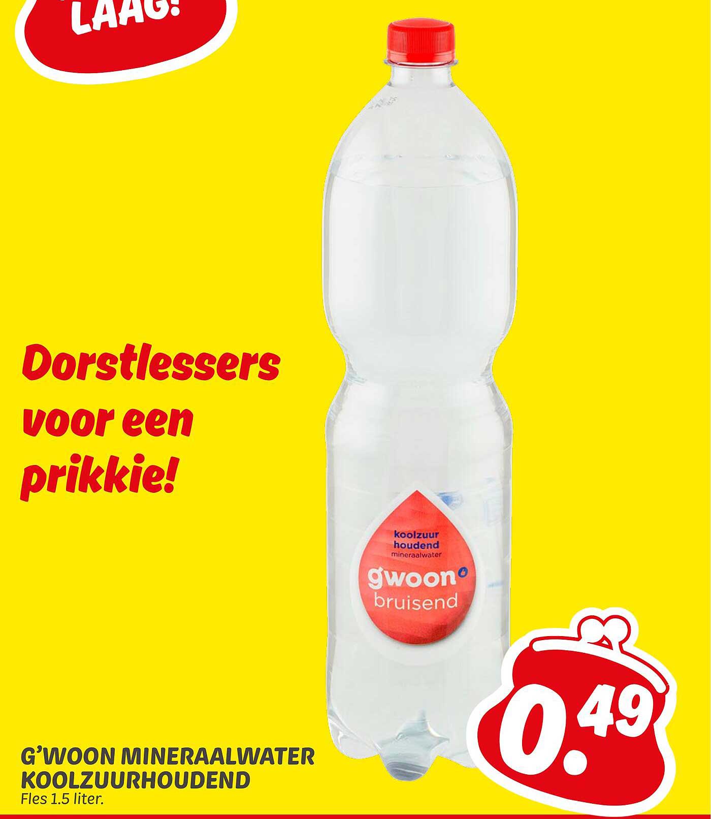 G’woon mineraalwater koolzuurhoudend 1.5 liter