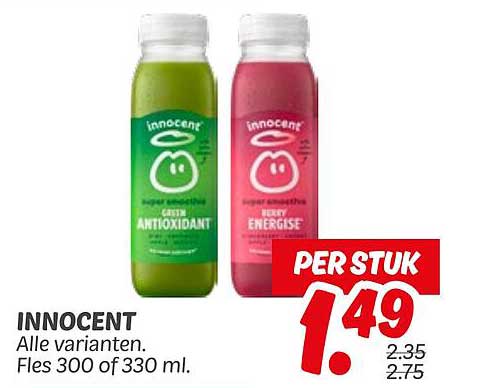INNOCENT - Alle varianten. Fles 300 of 330 ml.