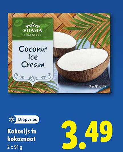 Kokosijs in kokosnoot