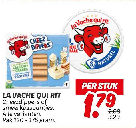 LA VACHE QUI RIT Cheezdippers of smeerkaaspuntjes. Alle varianten.