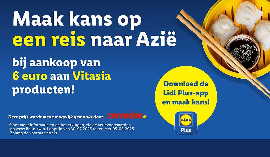 Maak kans op een reis naar Azië bij aankoop van 6 euro aan Vitasia producten!