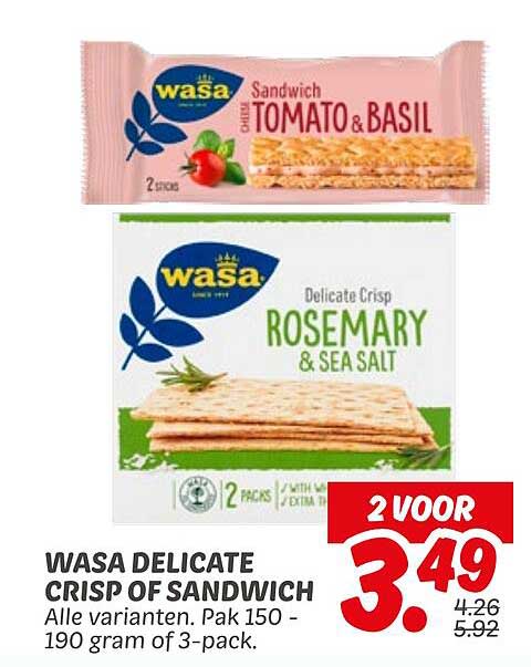 WASA DELICATE CRISP OF SANDWICH
