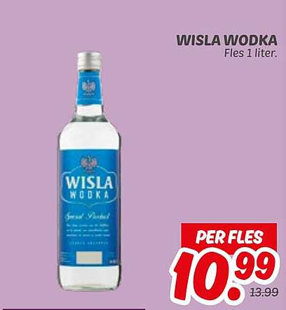 WISLA WODKA Fles 1 liter.