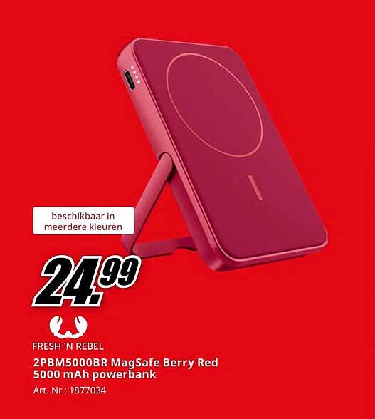 2PBM5000BR MagSafe Berry Red 5000 mAh powerbank