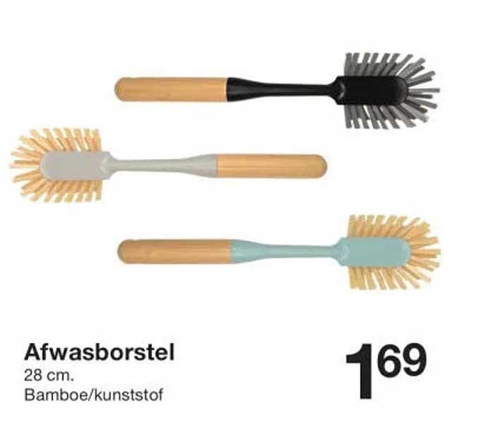 Afwasborstel 28 cm. Bamboe/kunststof