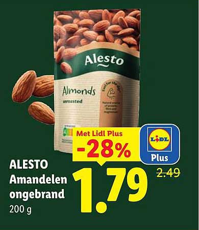ALESTO Amandelen ongebrand 200 g