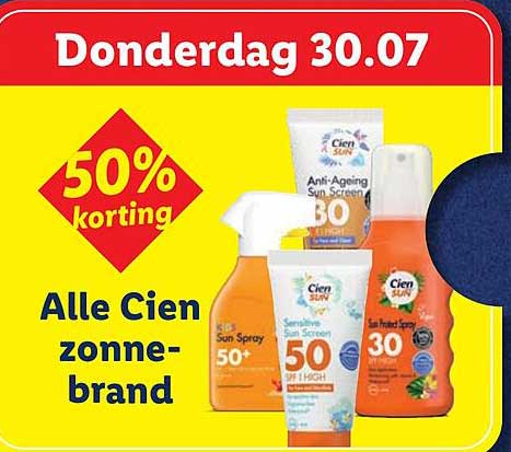 Alle Cien zonneb rand 50% korting