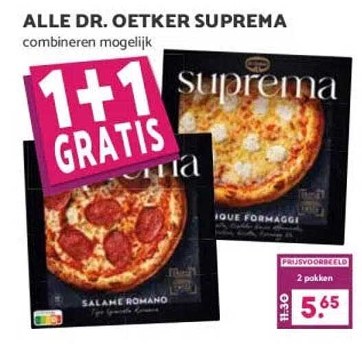 ALLE DR. OETKER SUPREMA combineren mogelijk 1+1 GRATIS