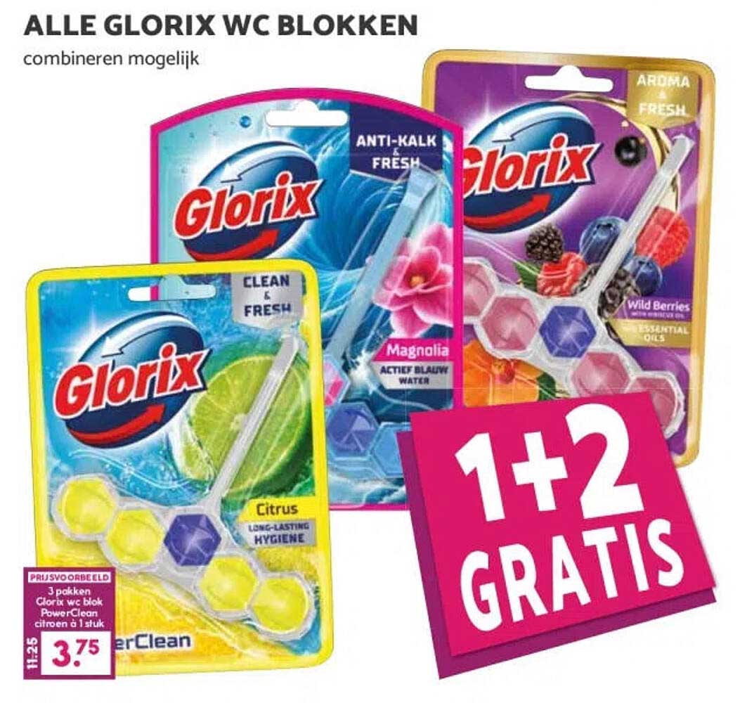 ALLE GLORIX WC BLOKKEN combineren mogelijk 1+2 GRATIS