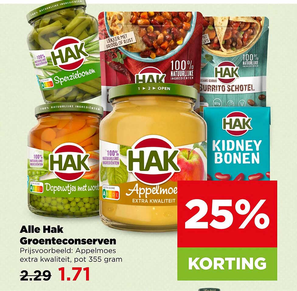 Alle Hak Groenteconserven 25% korting