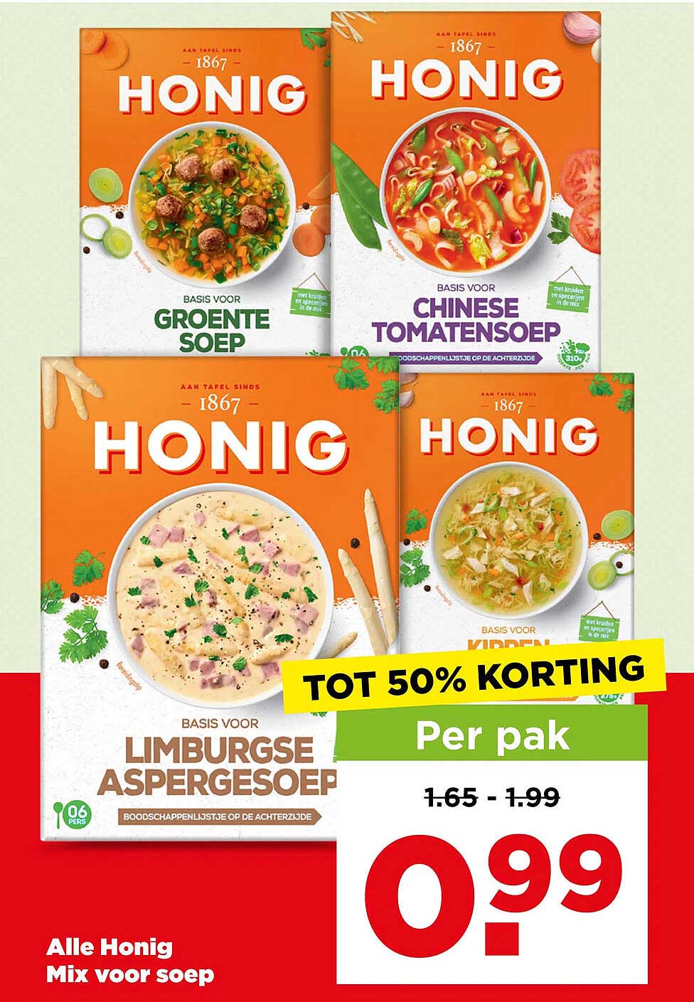 Alle Honig Mix voor soep TOT 50% KORTING