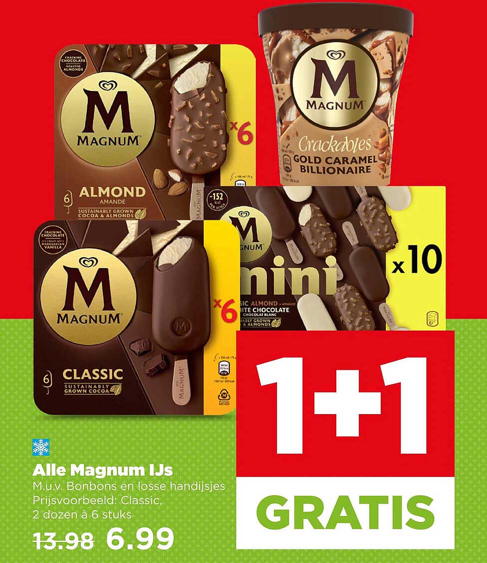 Alle Magnum IJs 1+1 GRATIS