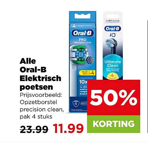 Alle Oral-B Elektrisch poetsen 50% KORTING