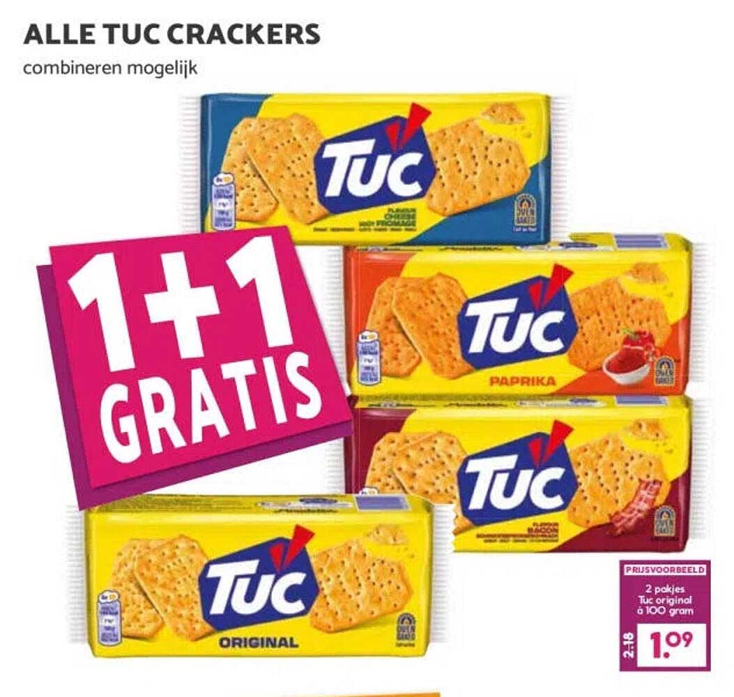 ALLE TUC CRACKERS combineren mogelijk 1+1 GRATIS