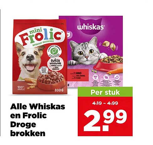 Alle Whiskas en Frolic Droge brokken
