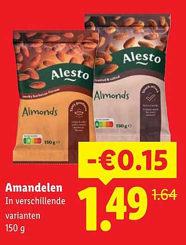 Amandelen In verschillende varianten 150 g