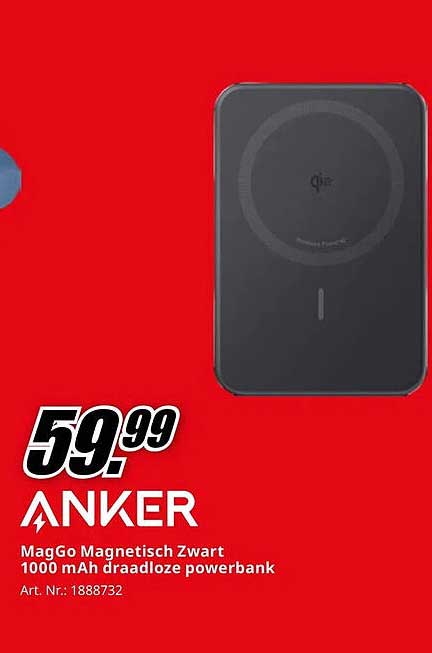Anker MagGo Magnetisch Zwart 10000 mAh draadloze powerbank