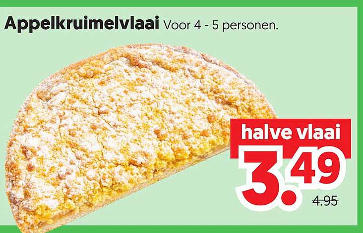 Appelkrumelvlaai Voor 4 - 5 personen. halve vlaai