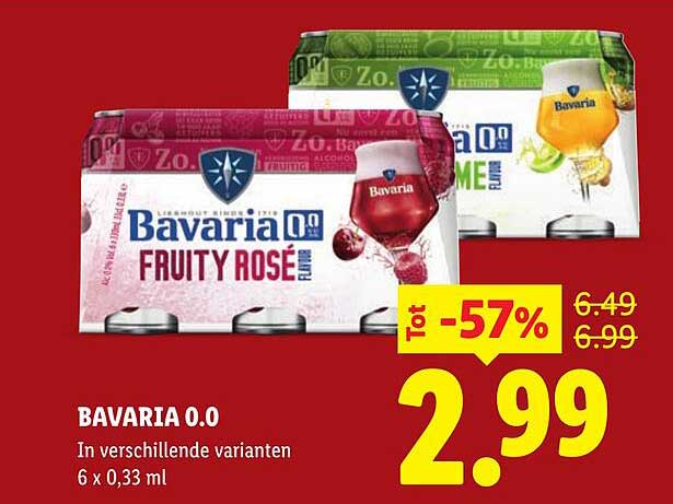 Bavaria 0.0 in verschillende varianten 6 x 0,33 ml