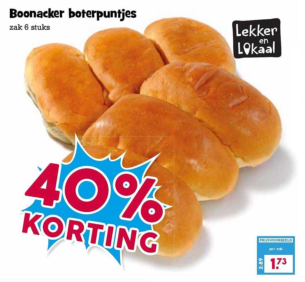 Boonacker boterpuntjes zak 6 stuks 40% KORTING