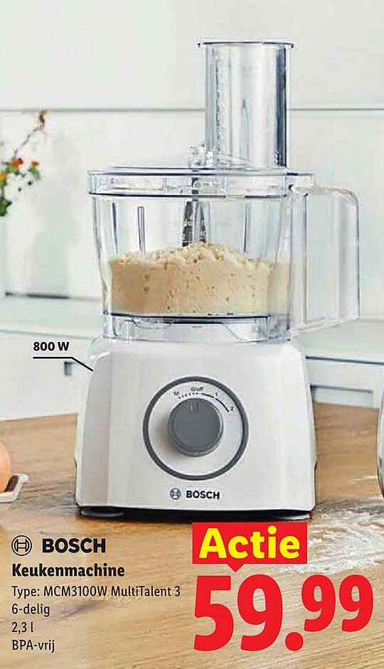 Bosch Keukenmachine Type: MCM3100W MultiTalent 3 6-delig 2,3 l BPA-vrij Actie