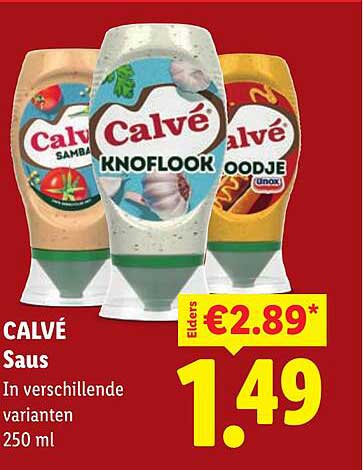 CALVÉ Saus In verschillende varianten 250 ml