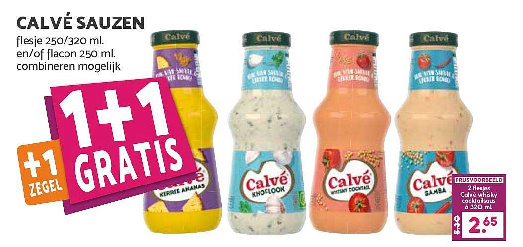 CALVÉ SAUZEN 1+1 GRATIS