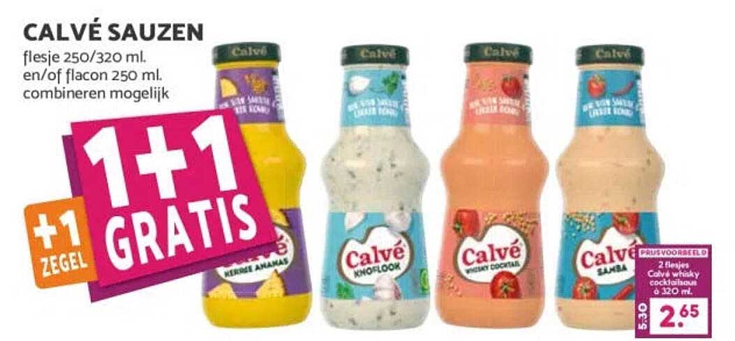 CALVÉ SAUZEN 1+1 GRATIS