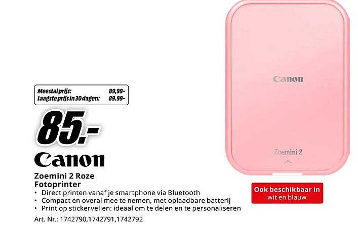 Canon Zoemini 2 Roze Fotoprinter