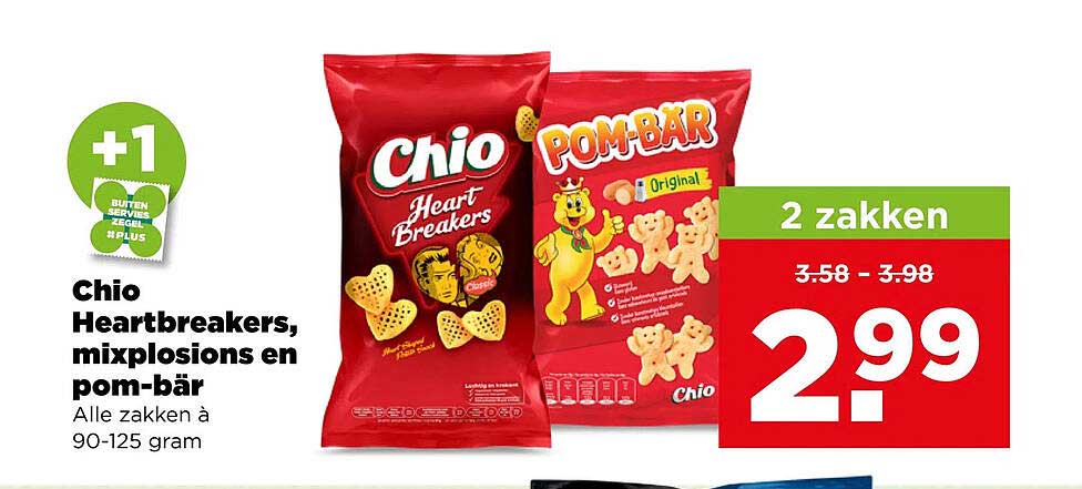 Chio Heartbreakers, mixplosions en pom-bär Alle zakken à 90-125 gram +1