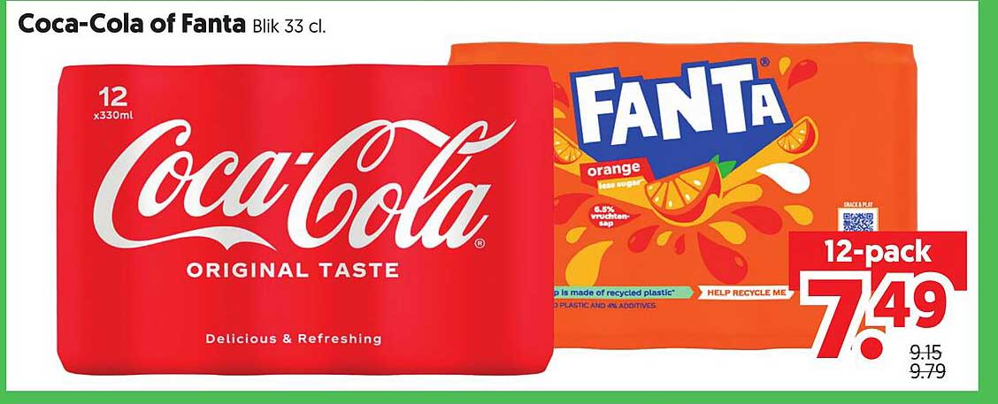 Coca-Cola of Fanta Blik 33 cl.