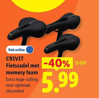 CRIVIT Fietszadel met memory foam