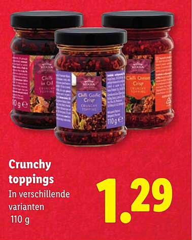 Crunchy toppings
