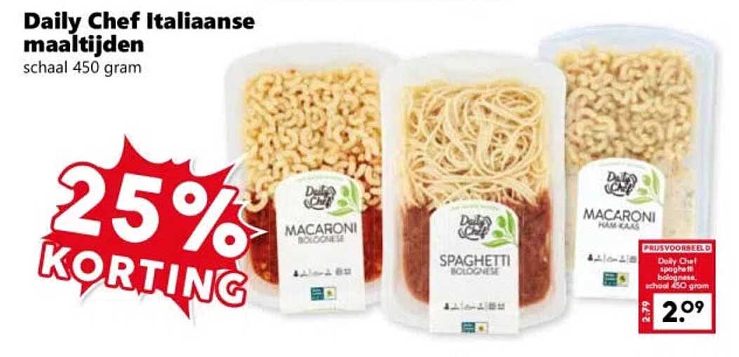 Daily Chef Italiaanse maaltijden schaal 450 gram 25% KORTING