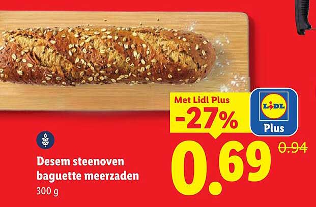 Desem steenoven baguette meerzaden 300 g