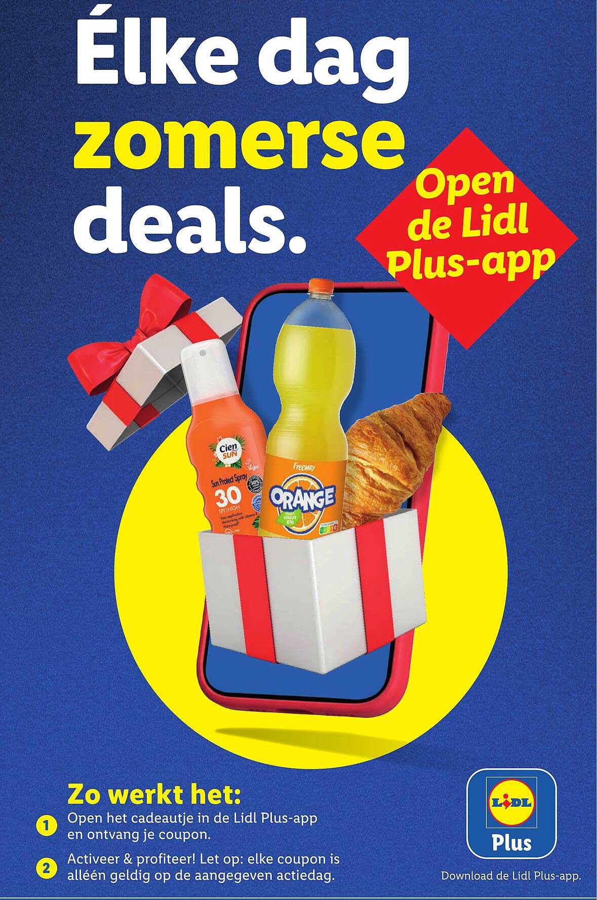 Elke dag zomerse deals. Open de Lidl Plus-app