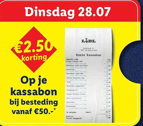 €2.50 korting op je kassabon bij besteding vanaf €50.-*