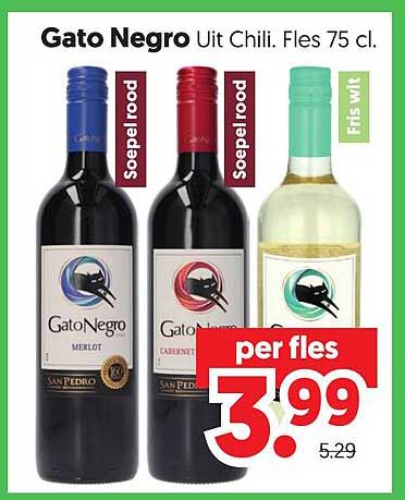 Gato Negro Uit Chili. Fles 75 cl.
