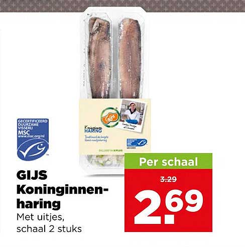 Gijs Koninginnenharing Met uitjes, schaal 2 stuks Per schaal