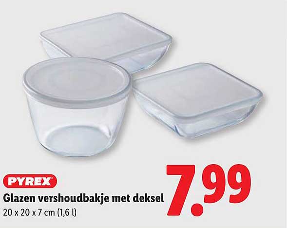 Glazen vershoudbakje met deksel