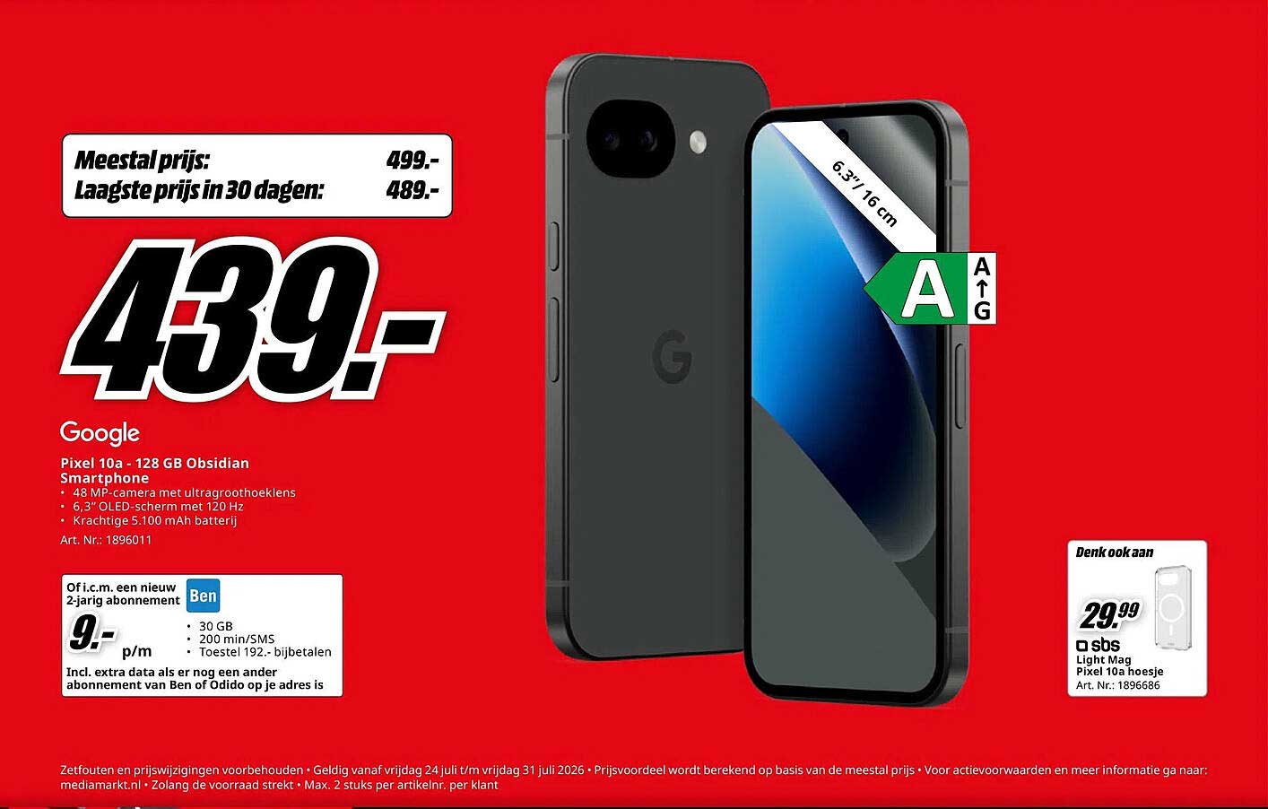 Google Pixel 10a - 128 GB Obsidian Smartphone