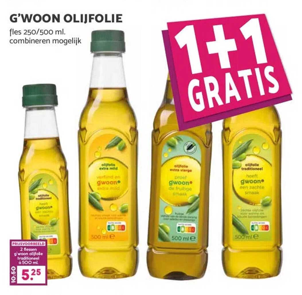 G'WOON OLIJFOLIE 1+1 GRATIS