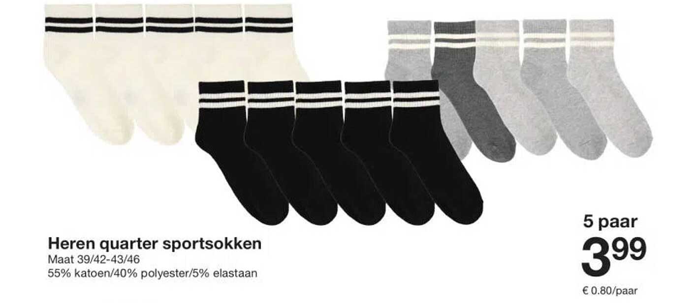 Heren quarter sportsokken