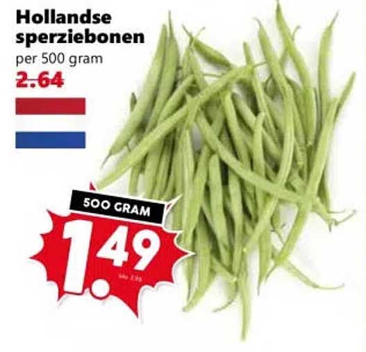 Hollandse sperziebonen per 500 gram